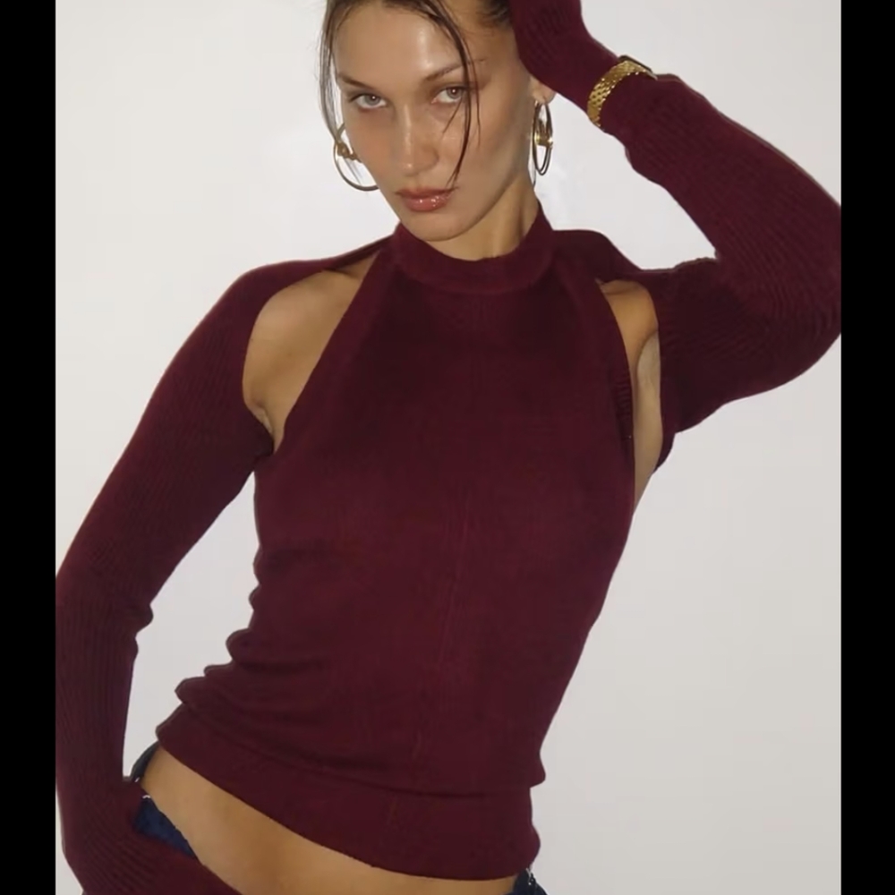 Peter Do FW19 Red Cashmere Backless Halter Top